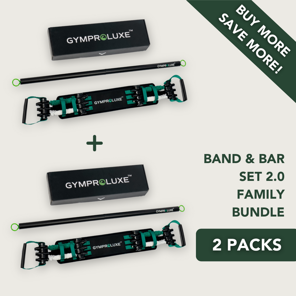 Gymproluxe Band & Bar set 2.0 (Family Pack Bundle)